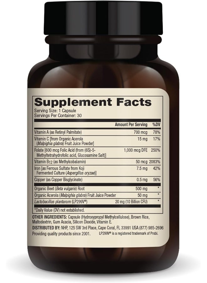 Dr. Mercola Blood Boost with Iron, 30 Servings (30 Capsules), 7.5 mg Iron Per Serving, Dietary Supplement, Supports Energy Production, Non-GMO - Image 2